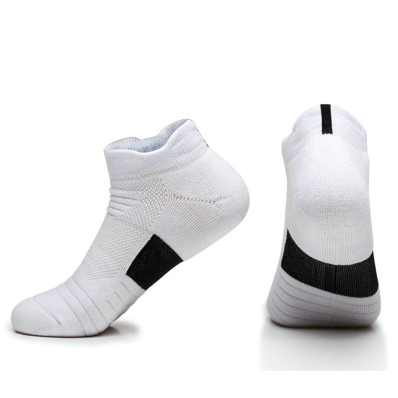 Men's Towel Bottom Non-slip Sports Boat Socks Terry Outdoor Medium and Short Tube Elite Socks Quick-drying Running Socks