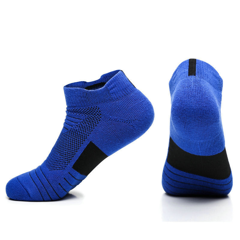Men's Towel Bottom Non-slip Sports Boat Socks Terry Outdoor Medium and Short Tube Elite Socks Quick-drying Running Socks