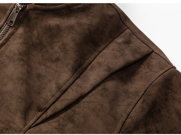 Artisan Deconstructed Leather Jacket - Ashy Gray Reconstructed Stand Collar (Sizes M-5XL)