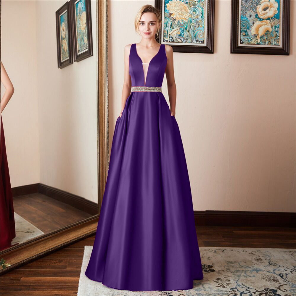 New Banquet Sleeveless Backless Evening Dress