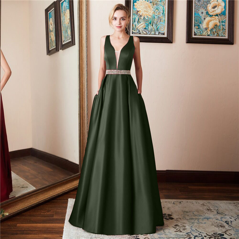 New Banquet Sleeveless Backless Evening Dress