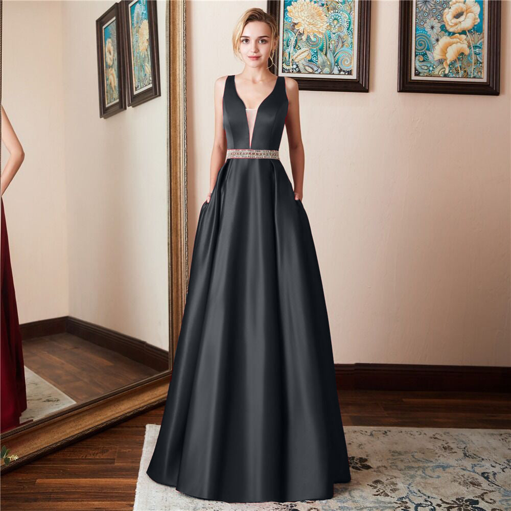New Banquet Sleeveless Backless Evening Dress