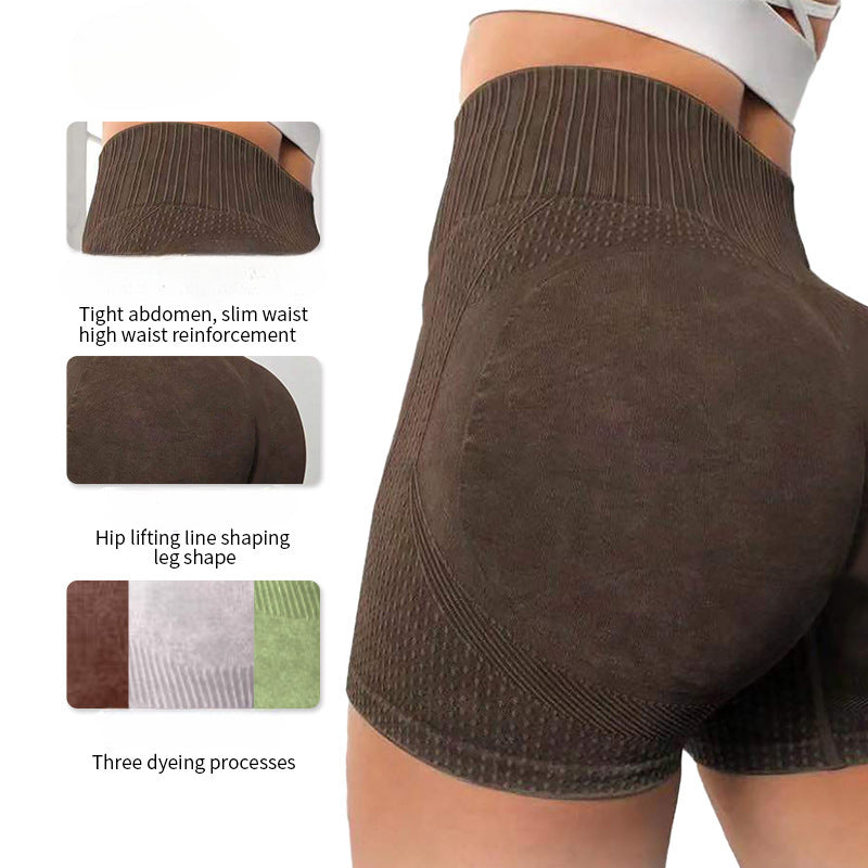 Trending High Waisted Yoga Pants: Quick-Dry Hip Lift Shorts for Running | Moisture-Wicking Fitness Activewear | Sexy Sports Design