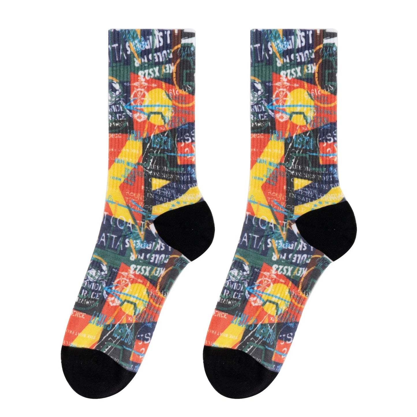High Quality Custom 360 Digital Printing Socks Fashion Personlity Student Street Skateboarding Sports Socks