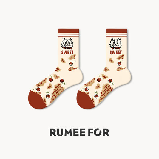 Hot Sale Trendy French Art Oil Painting Characters Outdoor Street Vintage Fashion Couple Colorful Socks