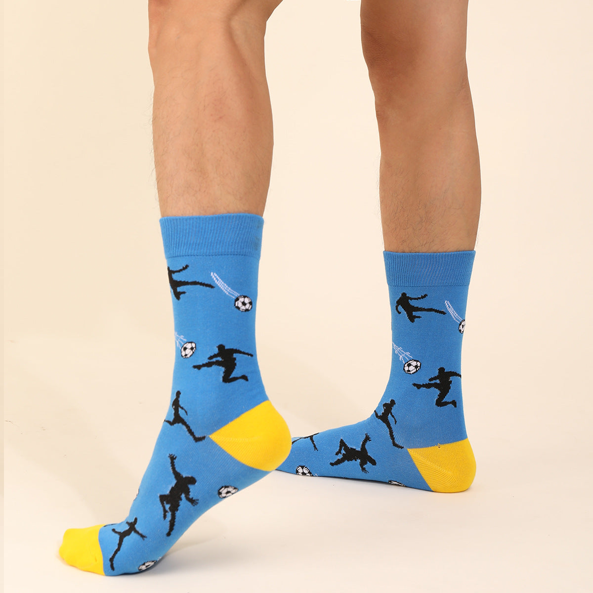 World Cup Football Men's Socks Medium Tube Socks Autumn and Winter Thickened Sports Socks Combed Cotton Men's Funny Socks