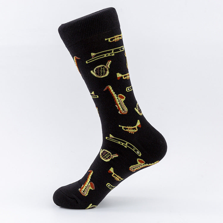 Men's Socks Large Size Stockings Large Cotton Socks Large Medium Tube Sports Socks-5prs