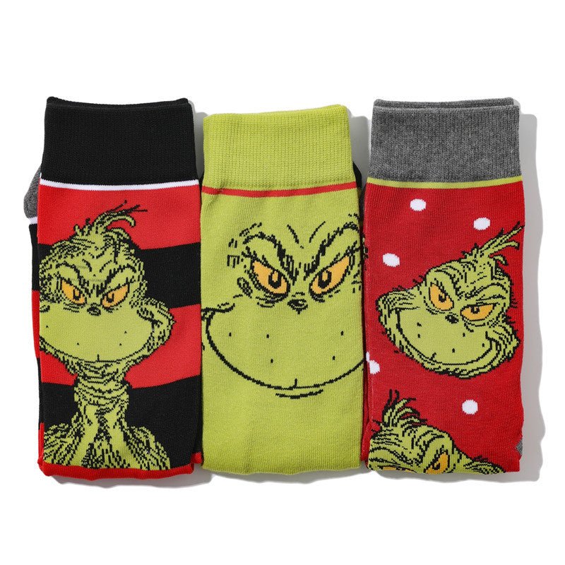 Men's Medium Tube Socks Wholesale Four Seasons Women's Animation Women's Cartoon Tide Men's Socks-5PRS