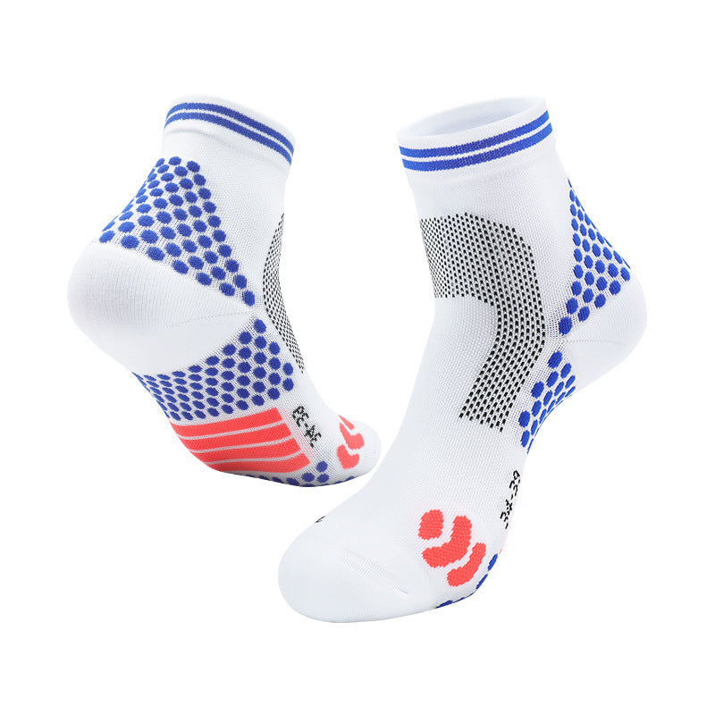Pressure Running Socks Professional Hiking Cycling Elastic Sports Socks Men's and Women's Towel Bottom Mesh Badminton Socks