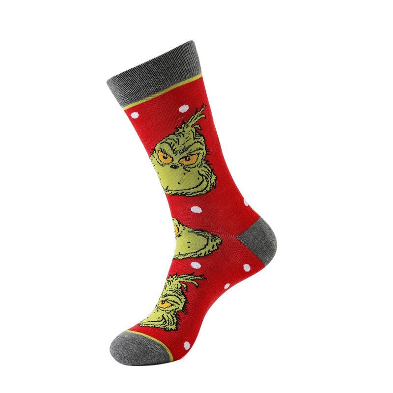 Men's Medium Tube Socks Wholesale Four Seasons Women's Animation Women's Cartoon Tide Men's Socks-5PRS