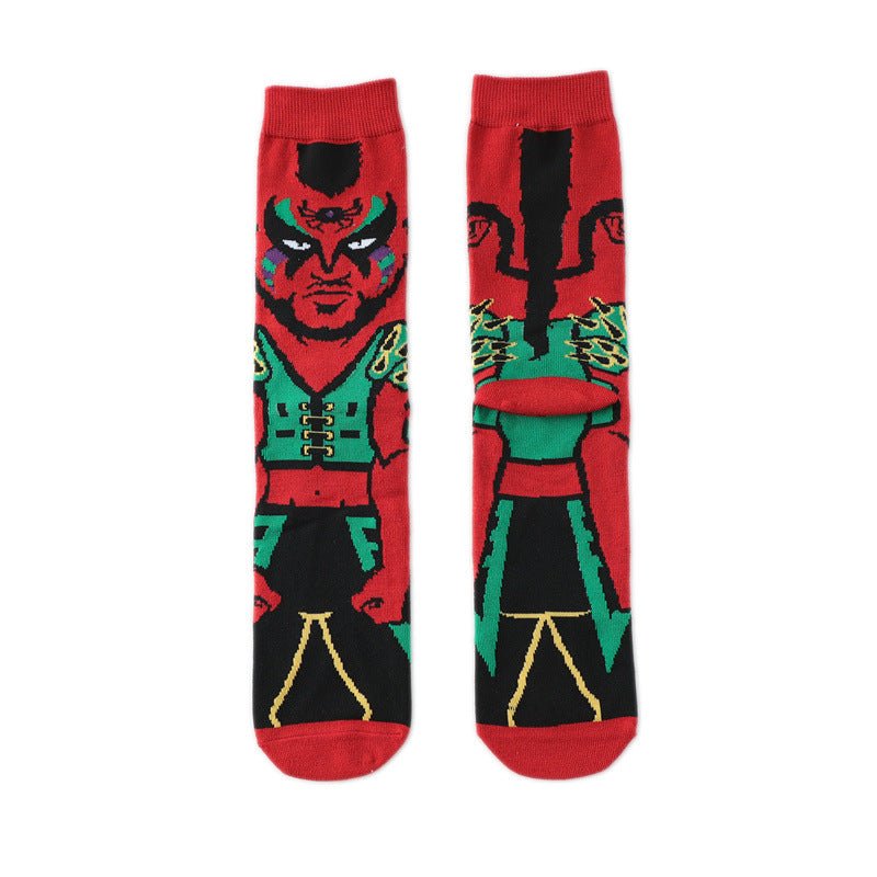New Male Clown Medium Tube Cartoon Men's Socks Female Animation Socks Personalized Trend Skateboard Socks-5PRS
