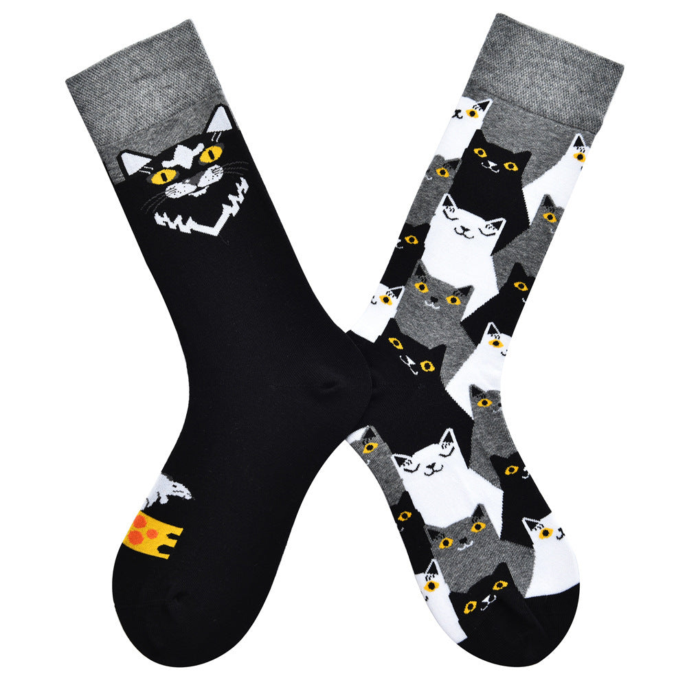 New Four Seasons Men's and Women's AB Original Design Asymmetrical Tide Socks Mandarin Duck Socks Street Tide Socks Cross-border