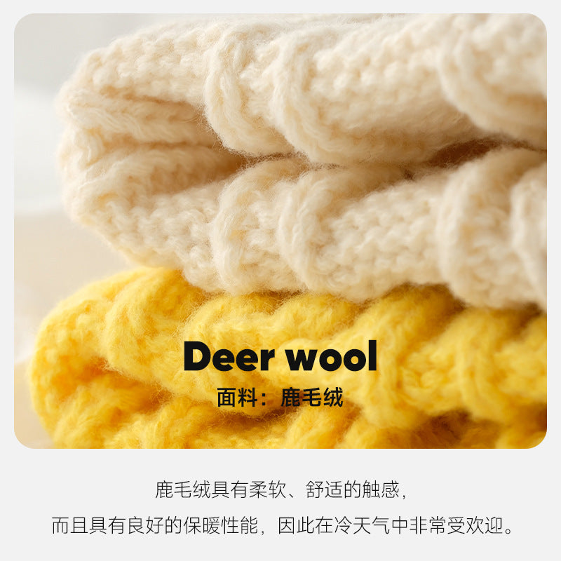 Solid Color Twist Female Autumn and Winter Student Warm Ear Protection Knitted Hat Couple Versatile Cold Hat
