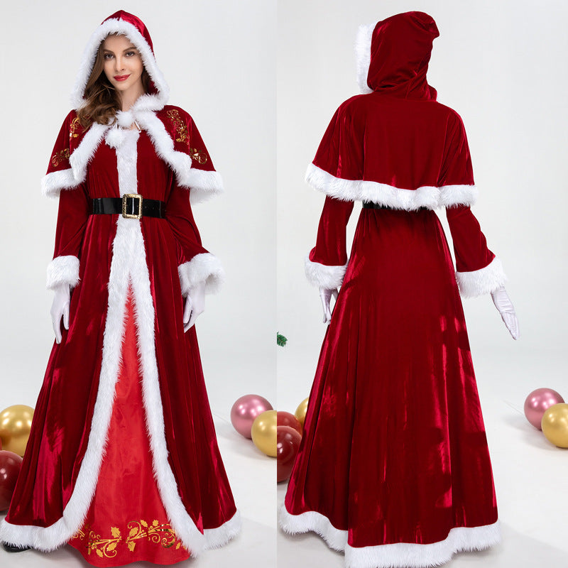 Santa Claus Couple Clothing Vintage Court Dress Women's Cosplay Makeup Ball Performance Clothing