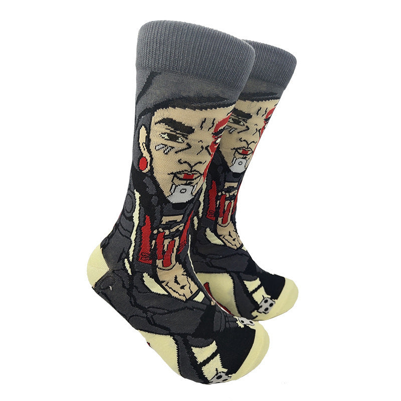 Medium tube socks men's and women's trendy brand stockings personalized European and American men's and women's socks sports skateboard socks