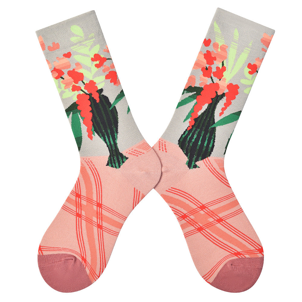 Designer Brand Mid-leg Socks Are Versatile Women's Cotton Outer Wear Trendy Socks