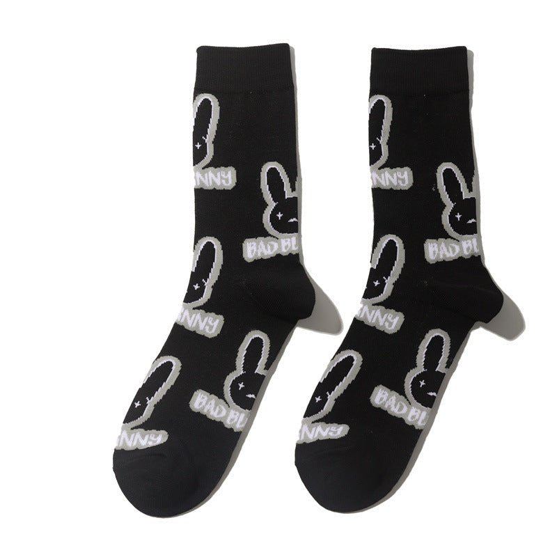 Men's Wholesale Trendy Socks Female Animation Cartoon Cotton Socks Comic Male Medium Tube Pirate Socks-5PRS