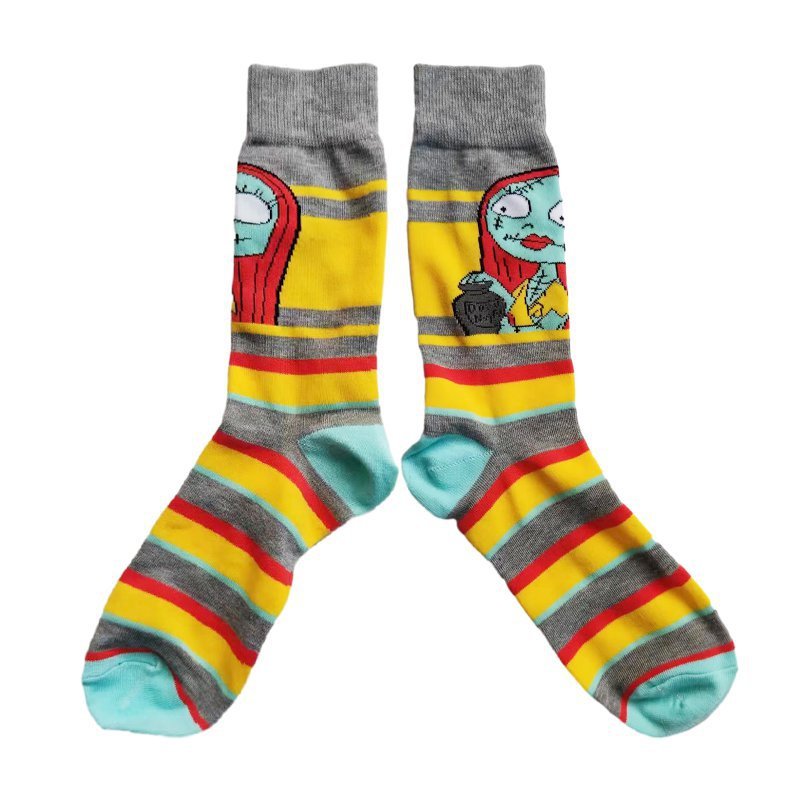 Men's Wholesale Cotton Socks Large Size Cotton Animation Four Seasons Manufacturers Casual Halloween Beautiful Women Socks-5PRS