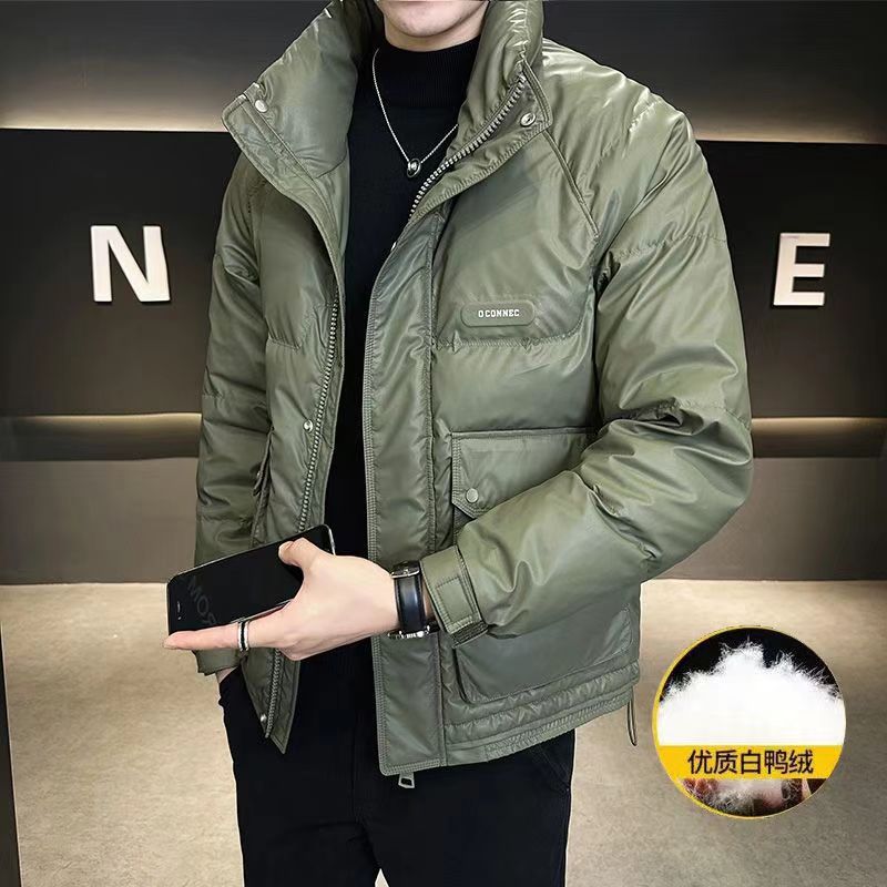 Down Jacket Men's Winter New Youth Stand-up Collar Simple White Duck Down Jacket Top Fashion Men's Trend