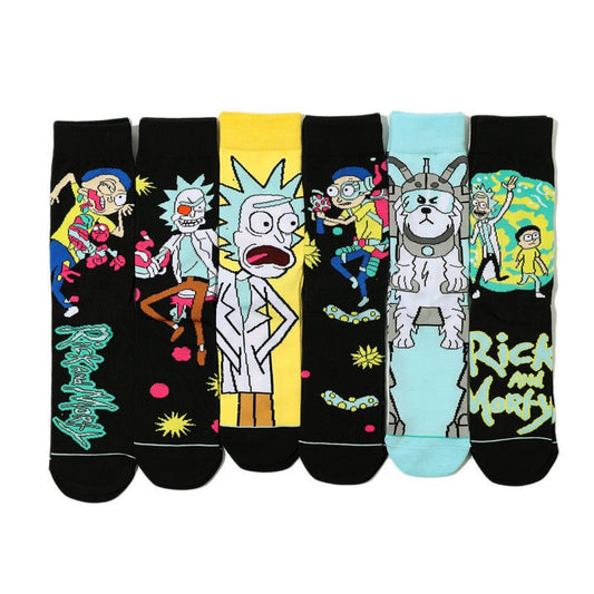 Men's Cotton Socks and Women's Animation Medium Tube Men's Socks Wholesale Medium Tube Couple Socks-5prs