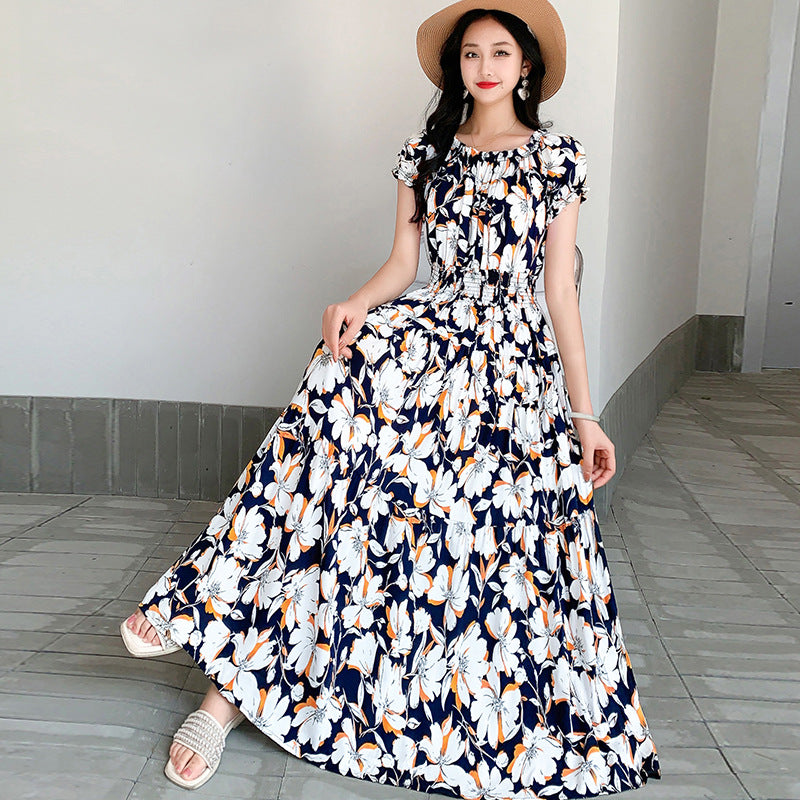 Prairie Dream Dress: Tiered Cotton Maxi - Cold Shoulder & Smocked Waist