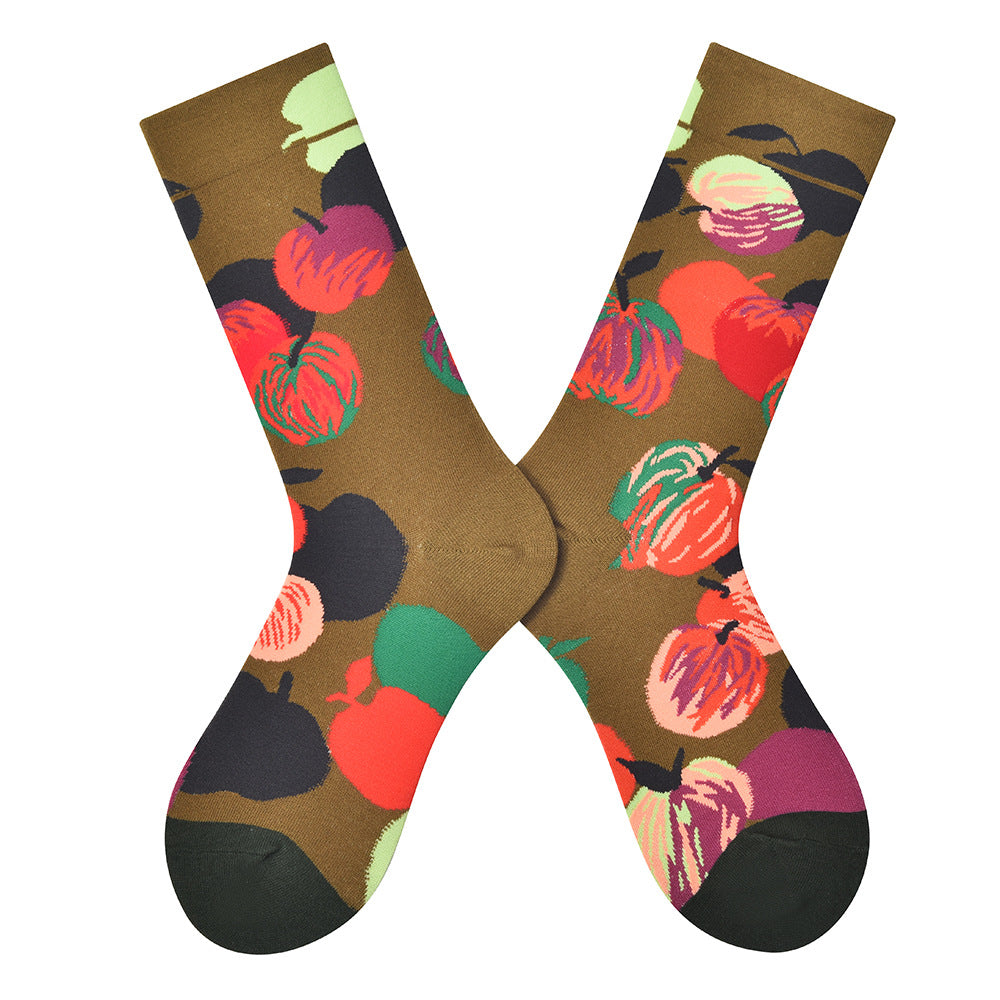 Designer Brand Mid-leg Socks Are Versatile Women's Cotton Outer Wear Trendy Socks