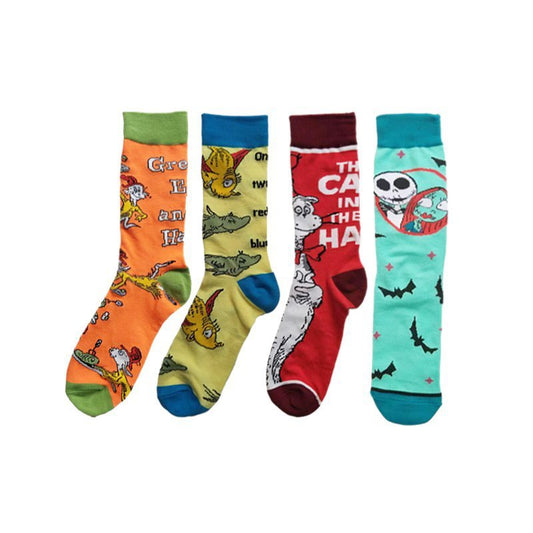 Christmas Cotton Men's Four Seasons Cartoon Tide Socks Men's Socks Animal Socks-5PRS