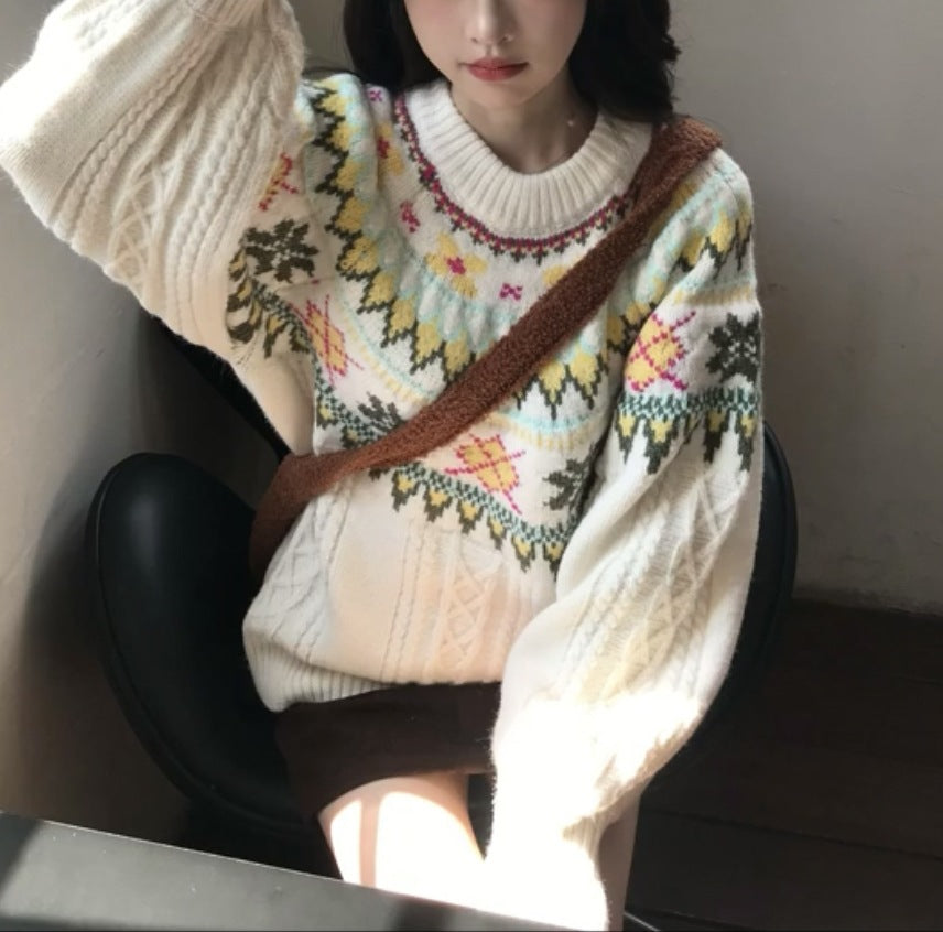 Sweet Women's New Winter Lazy High-end Korean Knitted Sweater Women