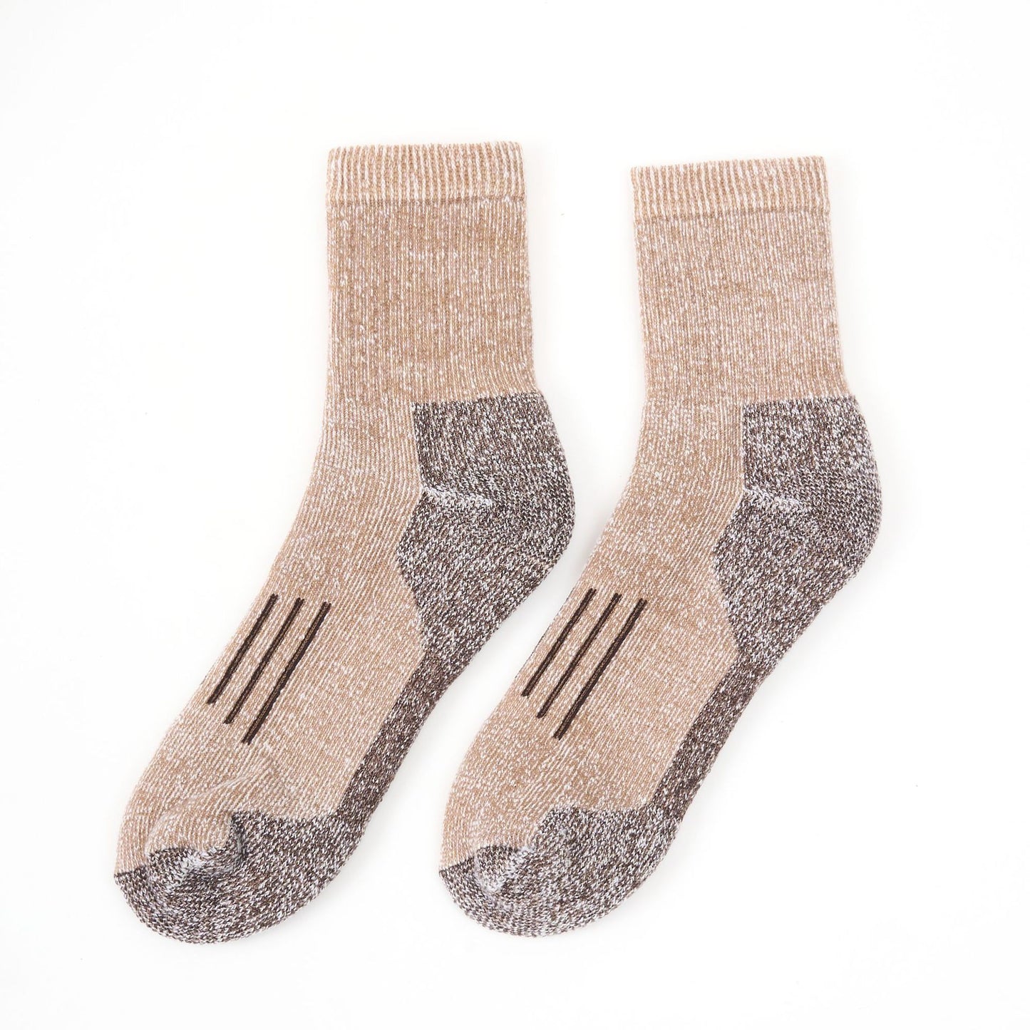 Merino Wool Full Terry Men's Socks Thick Needle 108 Needle Anti-silk Braided Long Elastic Band Mid-leg Men's Socks