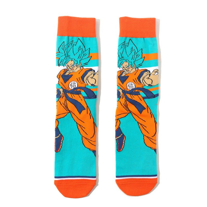 Men's Dragon Ball Cotton Long Tube Tide Socks Four Seasons Medium Tube Women's Animation Animation Men's Socks-5PRS