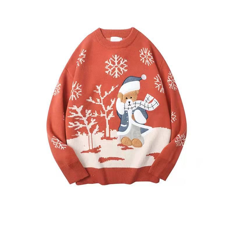 Design sweater female bear tide brand ins loose girlfriend autumn and winter with retro gentle wind fried street knitted sweater