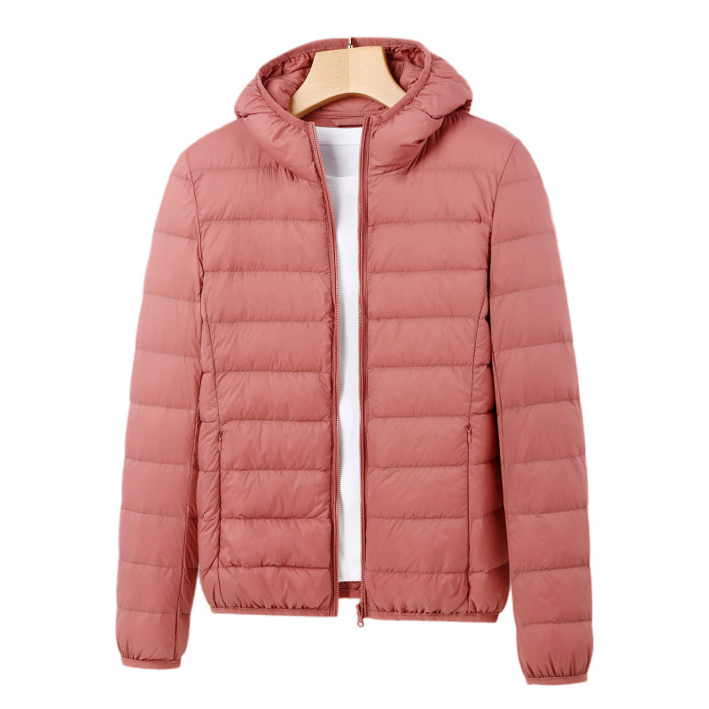 New Light Down Jacket Women's White Duck Down Hooded Down Jacket Women's Short Coat