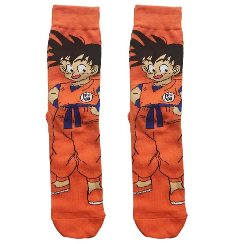 Men's Dragon Ball Socks Animation Movie Medium Tube Cotton Socks Cartoon Women's Stockings Men's Socks Trend Cotton Socks-5PRS