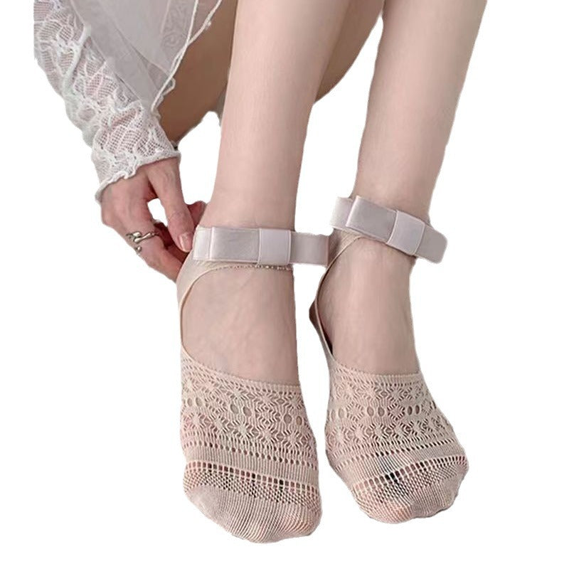 Summer Viral Lace Boat Socks:No-Show Mesh Heel Socks for Women | Breathable Gym-to-Office Invisible Footwear Trend-4PRS