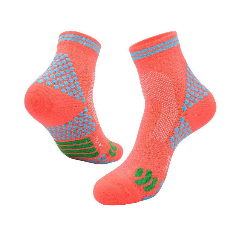 Pressure Running Socks Professional Hiking Cycling Elastic Sports Socks Men's and Women's Towel Bottom Mesh Badminton Socks