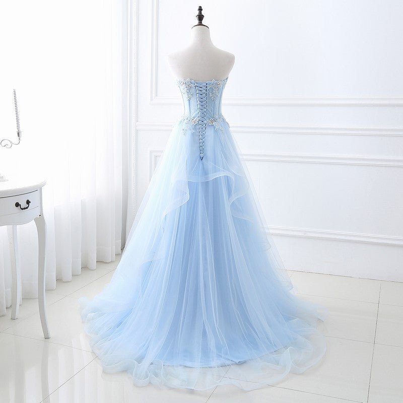 Evening Dress Blue New Tube Top Strap Slim Bridesmaid Dress Banquet Party Annual Meeting Host Performance Dress