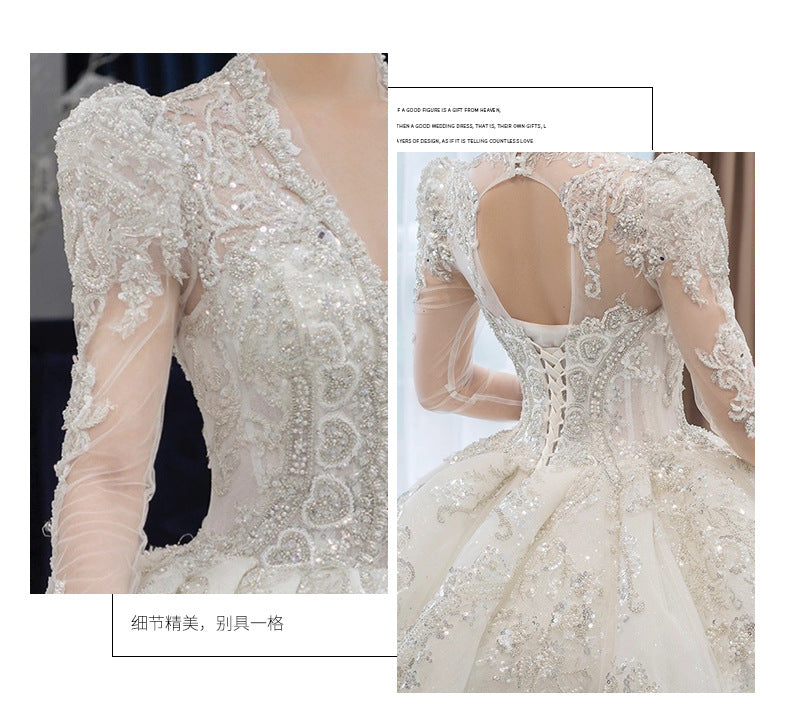 Curvy Empire Waist Wedding Gown | Regal Court Train & Bump-Friendly Silhouette | Queen Size Maternity Bride Dress