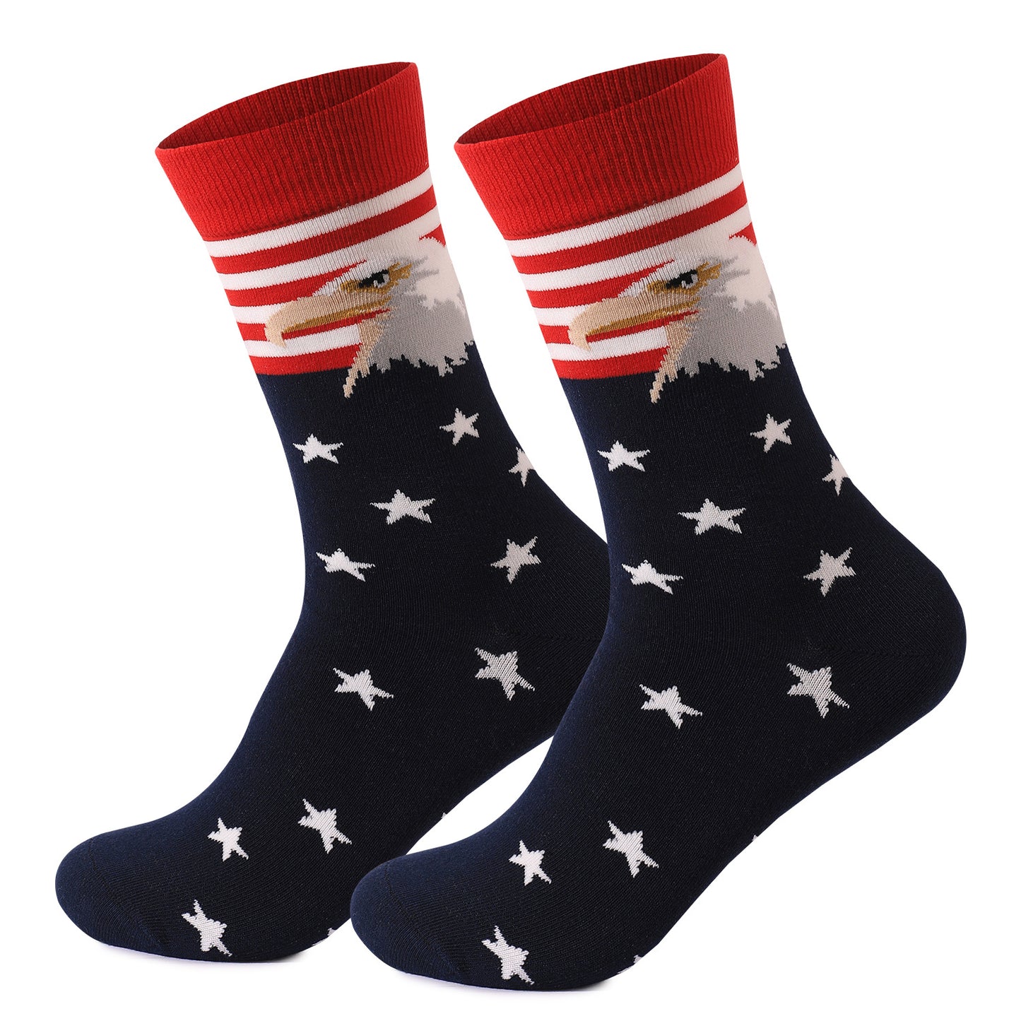 National Flag Veterans Day Explosion Plus Size Sweat-absorbing Women's Striped Cotton Socks Medium Tube Socks Men