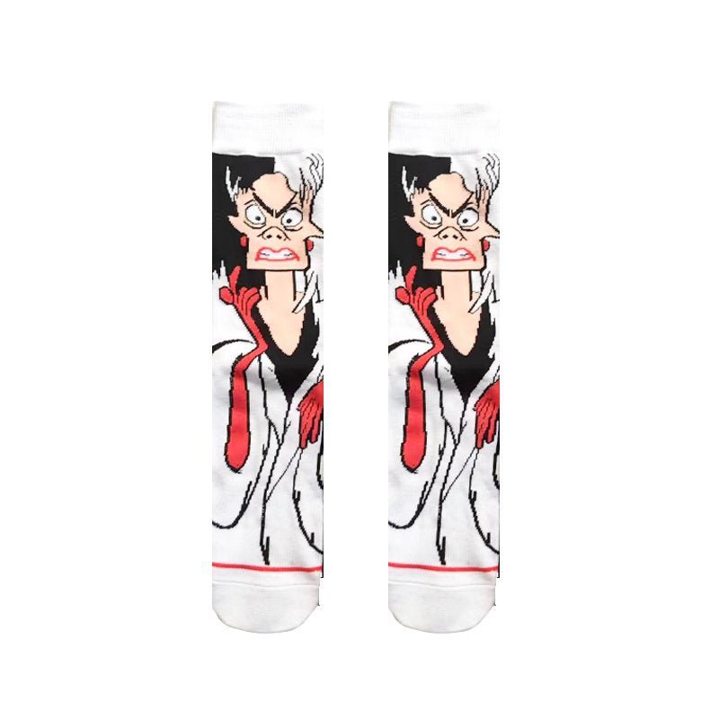 Men's Wholesale Four Seasons Animation Medium Tube Large Trendy Socks Men's Women's Creative Socks-5PRS
