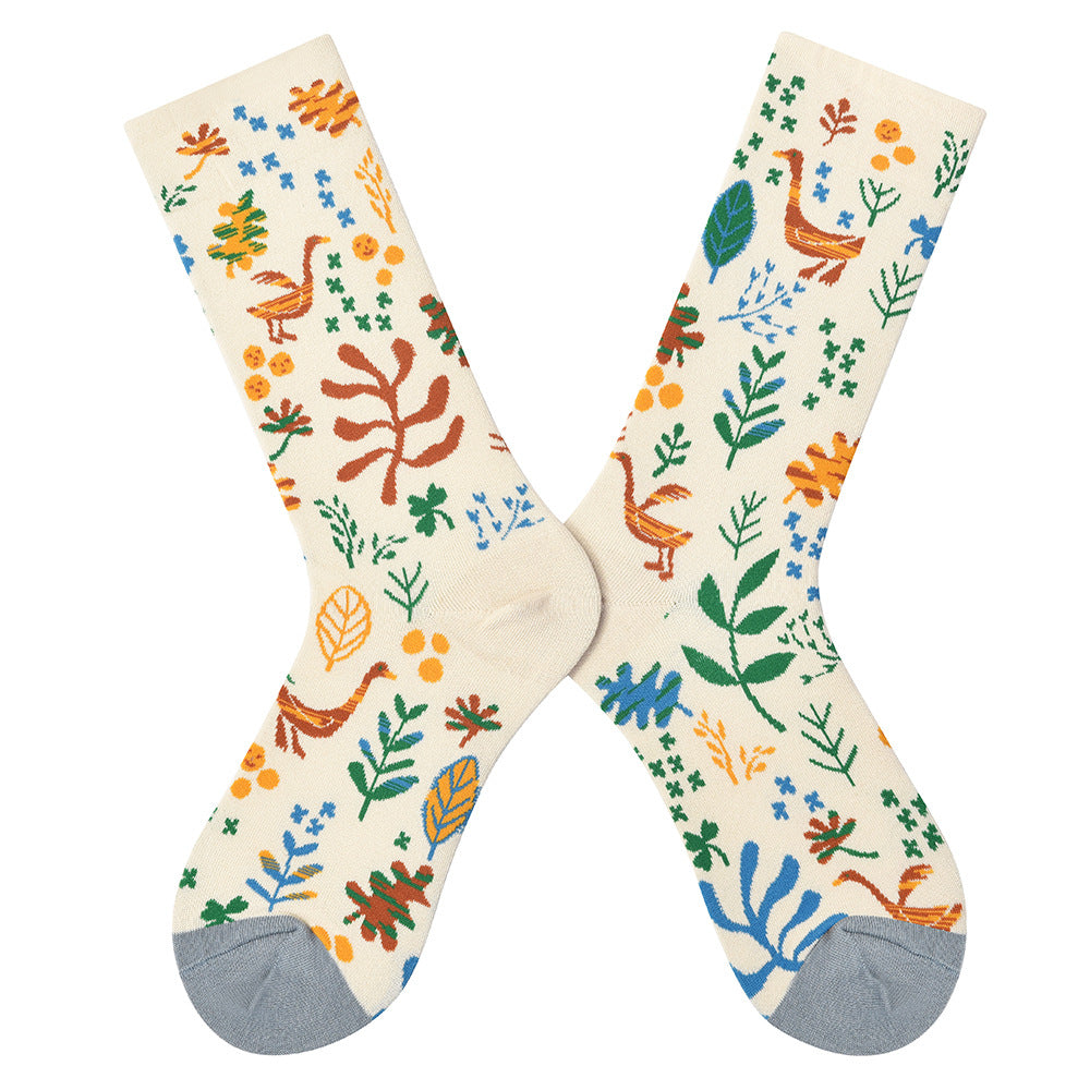 Designer Brand Mid-leg Socks Are Versatile Women's Cotton Outer Wear Trendy Socks
