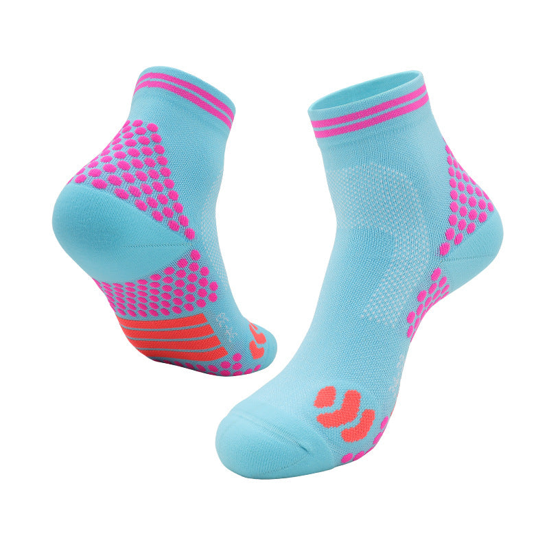 Pressure Running Socks Professional Hiking Cycling Elastic Sports Socks Men's and Women's Towel Bottom Mesh Badminton Socks