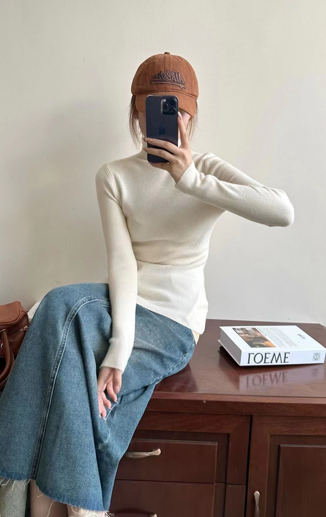 Half Turtleneck Candy-colored Sweater for Women's New Simple Slim-fitting Knitted Sweater