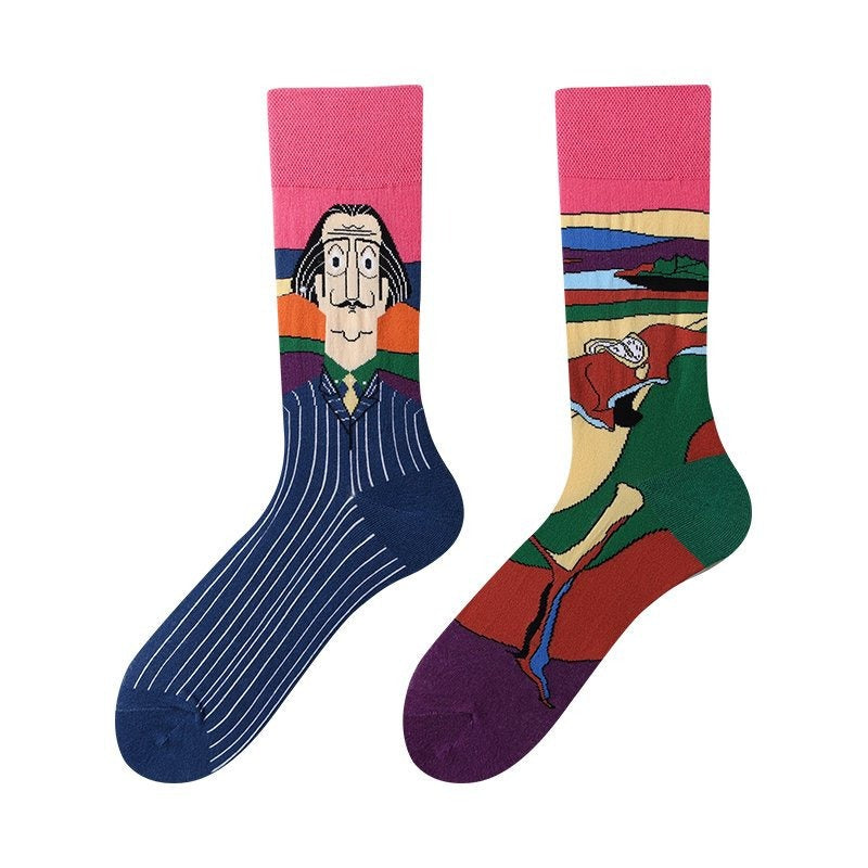 New Four Seasons Men's and Women's AB Original Design Asymmetrical Tide Socks Mandarin Duck Socks Street Tide Socks Cross-border
