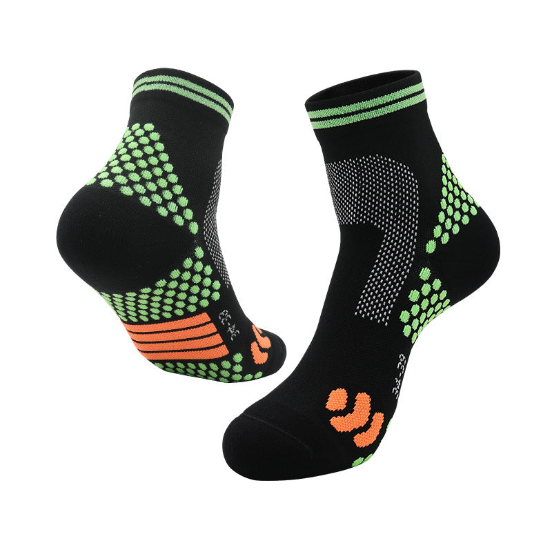 Pressure Running Socks Professional Hiking Cycling Elastic Sports Socks Men's and Women's Towel Bottom Mesh Badminton Socks