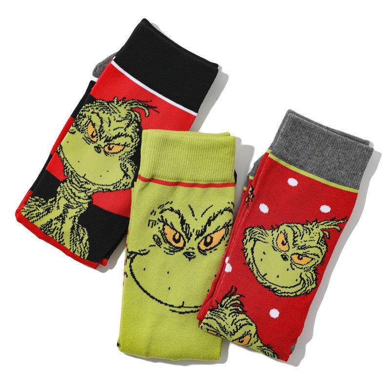 Men's Medium Tube Socks Wholesale Four Seasons Women's Animation Women's Cartoon Tide Men's Socks-5PRS