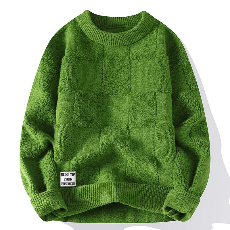 New Men's Pullover Knitted Sweater Autumn and Winter Crew Neck Men's Warm Pullover Sweater