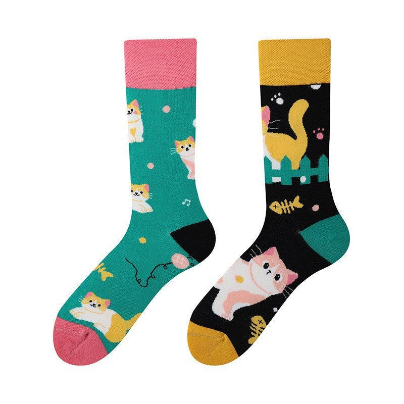 New Four Seasons Men's and Women's AB Original Design Asymmetrical Tide Socks Mandarin Duck Socks Street Tide Socks Cross-border