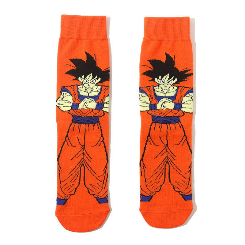 Men's Dragon Ball Cotton Long Tube Tide Socks Four Seasons Medium Tube Women's Animation Animation Men's Socks-5PRS