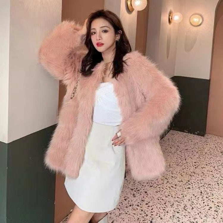 Designer-Inspired Midi Faux Fur Coat - Plus Size Winter Luxury, Feminine Curvy Silhouette