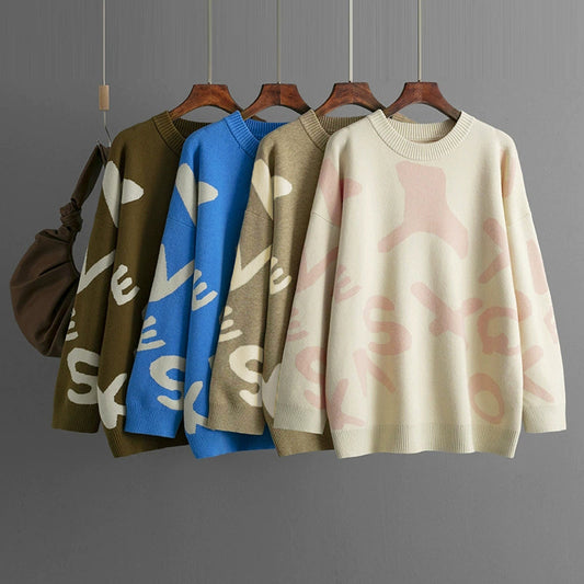 Cozy Women’s Chunky Knit Sweater - Oversized Cable Jacquard Top, Longline Loose Fit Winter Layering Sweater Shirt